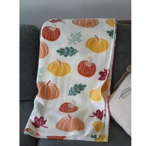 Pumpkin Fall Blizzard Fleece fabric - Fall/Thanksgiving Photoshoot.